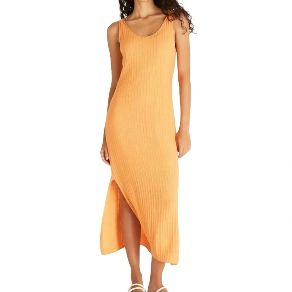Z Supply Brayden Crotchet Knit Midi Dress in Papaya - Picture 1 of 16